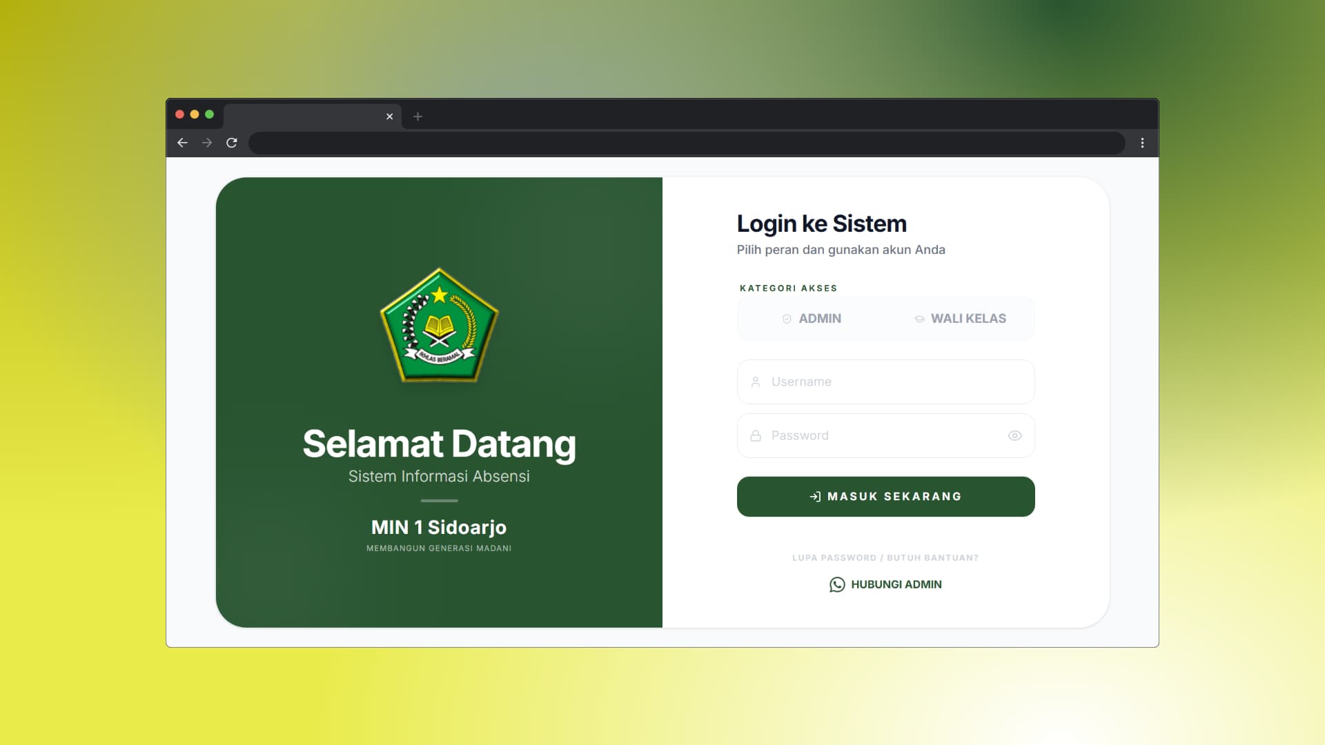 MIN 1 Sidoarjo Digital Attendance